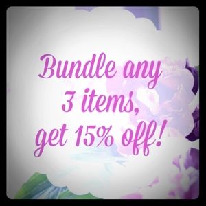 !!! Bundle 3 items and get 15% off!!!